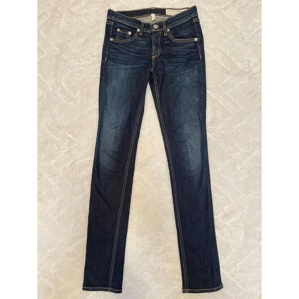 Rag & Bone Jeans Womens Skinny Dark‎ Blue Tinted Wash Slim Fit Size 24